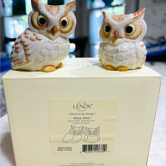 Lenox OWL Salt & Pepper Shakers "Wise Owl" NEW IN BOX - Picture 7 of 7